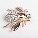 MagiDeal Lovely Small Honey Bee Rhinestone Brooch Pin for Women Gold