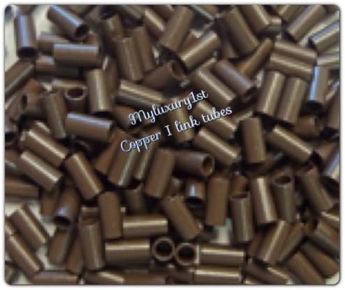 300 Skinny Brown Copper Links Beads Tubes to Hold I Tip Hair Extensions in Place on Your Head