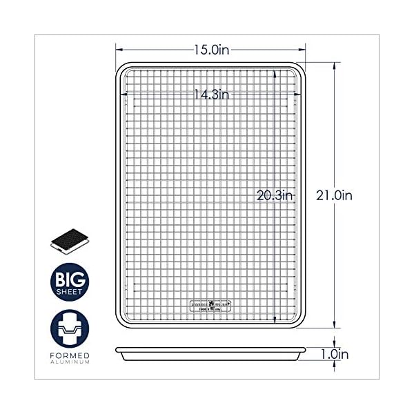 Nordic Ware 2 Pc Naturals Big Sheet W/Oven Safe Nonstick Grid, 1 Pack