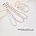 JSEA 8mm Faux Pearl Necklace Elastic Bracelet Jewelry Set Beige White Pink Fake Pearl Jewelry