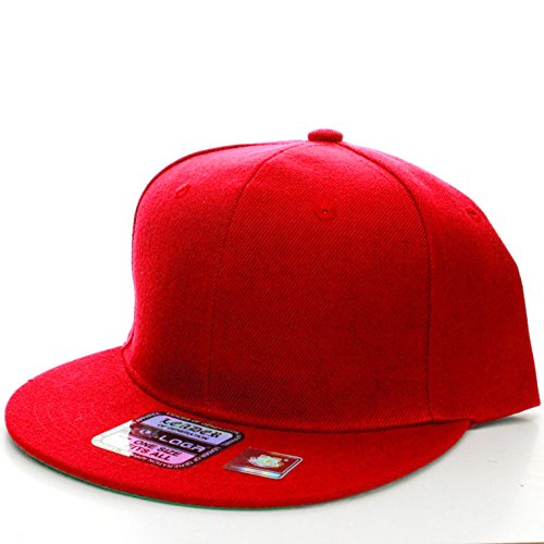 L.O.G.A. Plain Adjustable Snapback Hats Caps (Many Colors). Red