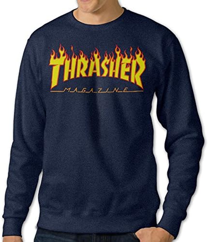 WOOBE Men's Thrasher Magazine Skateboarding Sweaters Crewnecks Hoodies