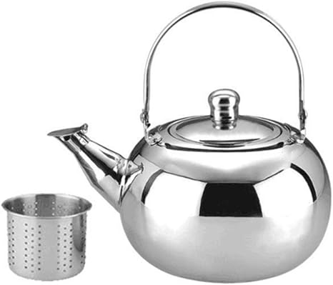 Amazon Com Tetera Con Filtro De Infusor De Hoja De Te Suelta Tetera De Acero Inoxidable Con Tapa Cafetera Hervidor De Agua Apto Para Lavavajillas Y Resistente Al Calor Hervidor De Te Para
