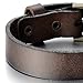 COOLSTEELANDBEYOND Minimalist Mens Leather Bangle Bracelet Brown Genuine Leather Wristband with Buckle