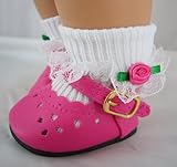 Hot Pink Dress Shoes & Rosebud Socks made for Bitty Baby Doll
