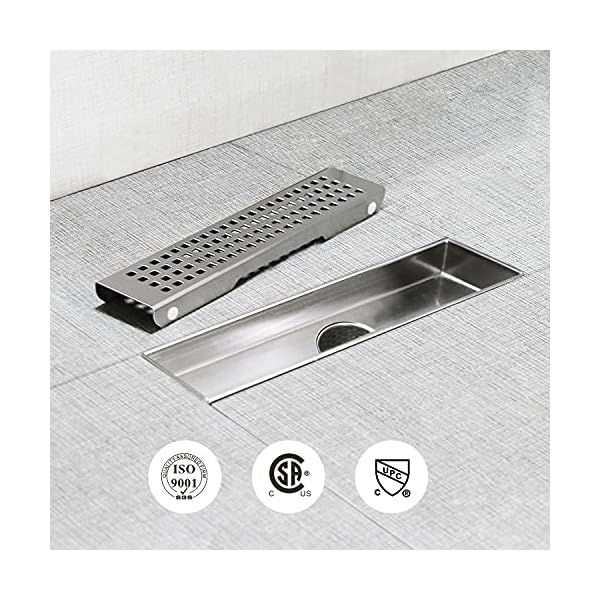 SaniteModar Linear Shower Drain 12 inch with Removable Square Hole
