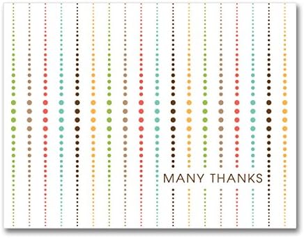 12 Recycled Mid Century Circles Thank You Cards - Retro Eames-Inspired geometric Pattern, Paired with Recycled Felt Finish Envelopes - Harry by Two Poodle Press
