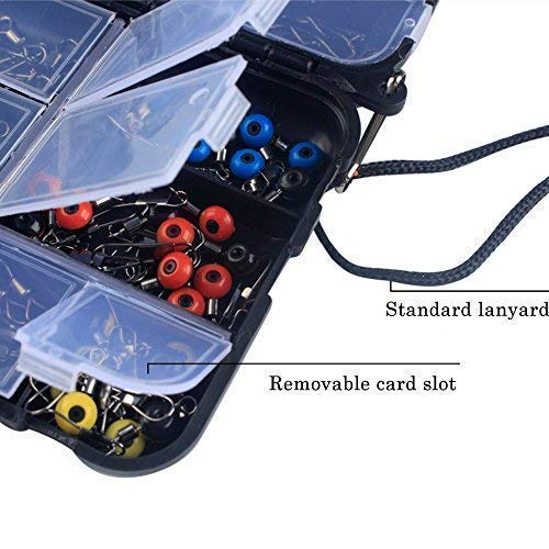 Fishing Accessories Kit with Tackle Box Set 177pcs Including Swivel Slides Ball Bearing Rolling Snap Barrel Jig Hook - Thumbnail 5