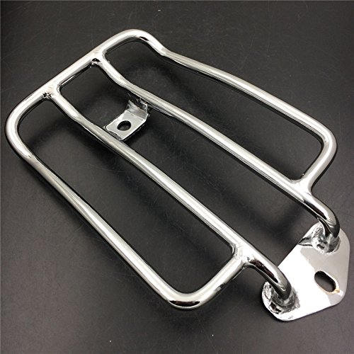 HK MOTO- Motorcycle Chrome Steel Standard Rear Fender Rack Plated Luggage Shelf For Solo Seat For HD Harley 2004 & LATER XL SPORTSTER See picture for detail measurement