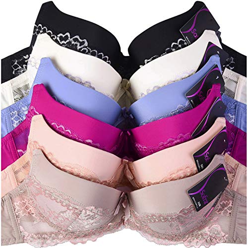 Mamia Women's Full Cup Push Up Lace Bras (Pack of 6) (36C, Lotus) - Thumbnail 7