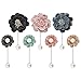7pcs Flower Pearl Brooch Pins, Segbeauty Camellia Flower Patterns Pearl Collar Brooch Pins, Handmade Wool Felt Flower Badges with stainless steel Brooch pin, Boutonniere Lapel Hat Pin for Women Girls