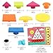 AMOSTING Early Learning Educational Button Art Toys for Toddler, Color & Geometry Shape Matching Mosaic Puzzle Peg Board Games for Preschool Kids