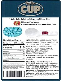 Jelly Belly – 1 libra Bolsa, Shimmer – Pearlescent joya Berry Control de Jelly Beans – con por la porción Copa Azul Jelly Bean Scoop