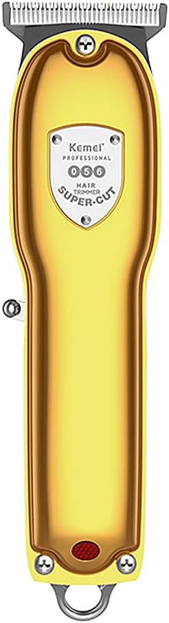 kemei Mens Metal Clipper Cordless Hair Clippers,Mini Razor Electric Professional Tiny Beard Trimmer Grooming Shaving Machine Self Hair Cutting Haircut Trimmers Cutter,Gold