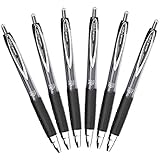 Uni-Ball Signo 207 Retractable Gel Pen, 1.0mm Bold Point, Black, Pack of 6