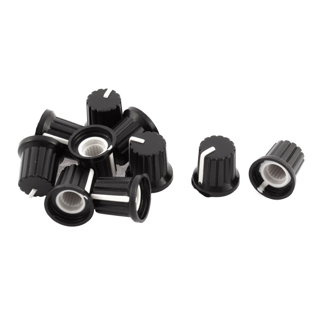 Sourcingmap 10 Pcs 6mm Shaft Hole Potentiometer Rotary Control Knobs Caps Black