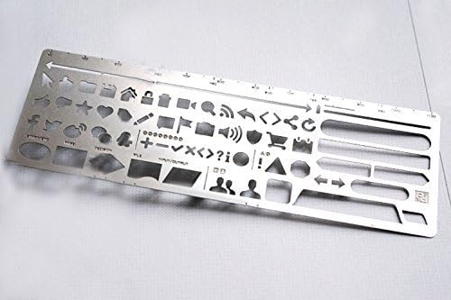 Barcoad 1PC New Stainless Steel Stencil Hollow Ruler Web Interface UI Design Paper Prototype Accessory Stationery Bookmark Creative Gift