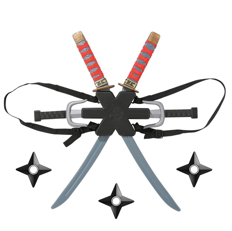Udekit Ninja Backpack Katana warrior Weapon Set For Kids Halloween Dress Cosplay Up Party Accessory