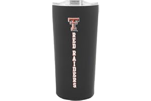 Decorvo Officially Licensed Collegiate Stainless Steel Tumbler - Double Walled Insulated Travel Thermos with Slide Lid - 18 oz (TX Tech Logo - Black)