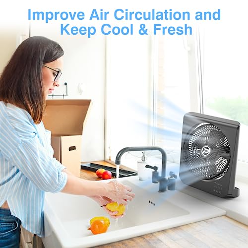 Box Fan, 20000mAh Rechargeable Battery Powered Window fan, 10’’ Quiet