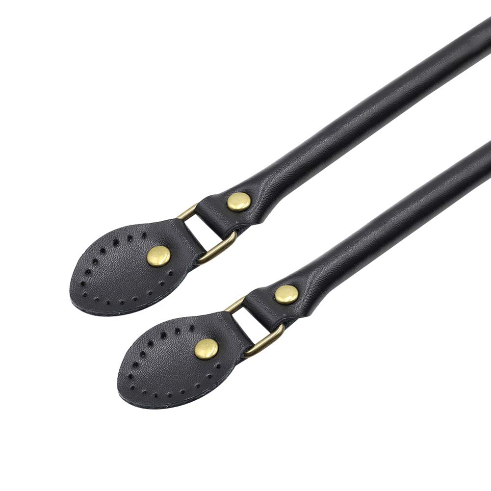 Asudaro 1 Pair of Leather Bag Handles Chain Bag Accessories Leather Strap DIY Replacement Belt Tote Shoulder Bag Tote Bag 50c Black