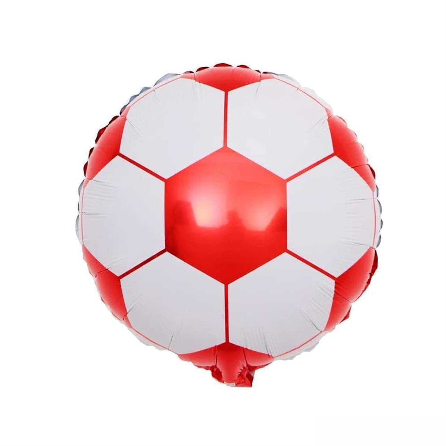 White/Red Round Football Foil Balloon, 45cm (2 pack)