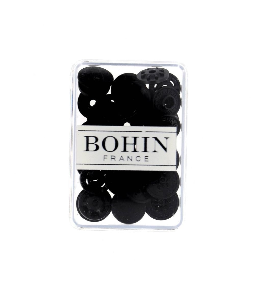 Bohin Snap Fasteners, Black, 13mm