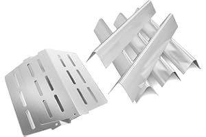 Barbqtime 17.5" Stainless Steel Flavorizer Bars and Heat Deflectors for Weber Genesis 300 Series, Genesis E310, S310, EP-310 with Front Control Knobs, Grill Replacement Parts for Weber 7620 7621 65505