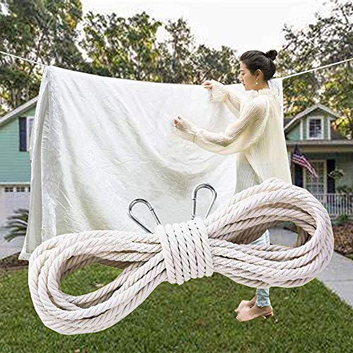 50 Ft Clothesline Long Clothes Line, Cotton Clothesline Rope Laundry