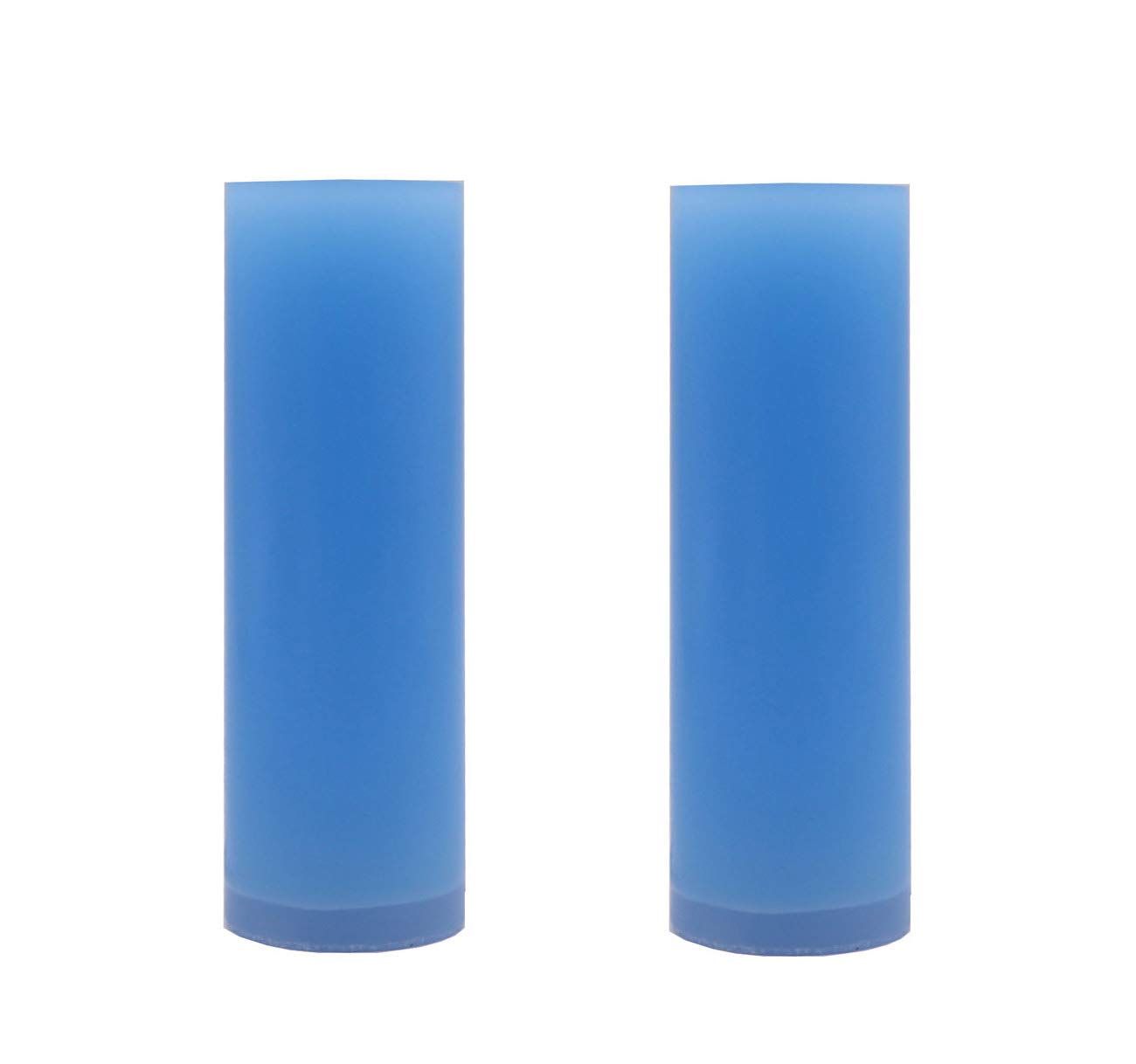 KuTi Kai Solid Colour Pillar Candle,Unscented Smokeless Cotton Wick - Long Burn Time, Suitable for Weddings, Church, Home Decoration, Restaurants, Spa 2pcs/Set (Blue, 5x15cm)