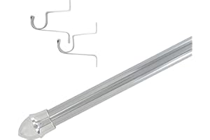 EVIDECO FRENCH HOME GOODS Café Curtain Rod 19" to 29" Adjustable - Diam 1/2" (Chrome)