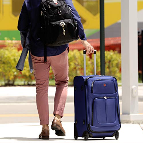 SwissGear Sion Softside Luggage with Spinner Wheels, Black, 3 Piece Set