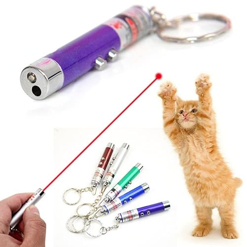 Mini Cat Toys Laser Pointer Pen Keychain Flashlight Funny Dog