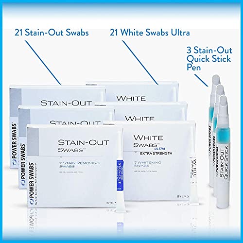 Power Swabs Teeth Whitening Kit Easy 7 Day Treatment for Whiter Teeth