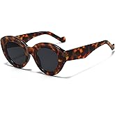 AIEYEZO Oversized Cat Eye Sunglasses for Women Cute Oval Thick Frame Cateye Sun Glasses Chic Retro Style Shades
