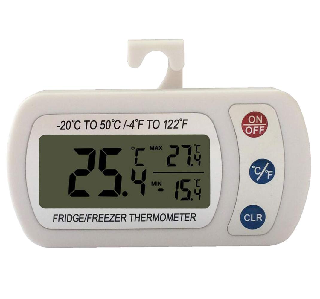Meichoon High-precision Refrigerator Freezer Thermometer,Waterproof Large Screen Digital Measuring Instrument,Fridge Electronic Thermometer Alarm,Maximum and Minimum Memory