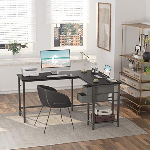Cubiker LShaped Computer Desk, Home Office Corner Desk with NonWoven