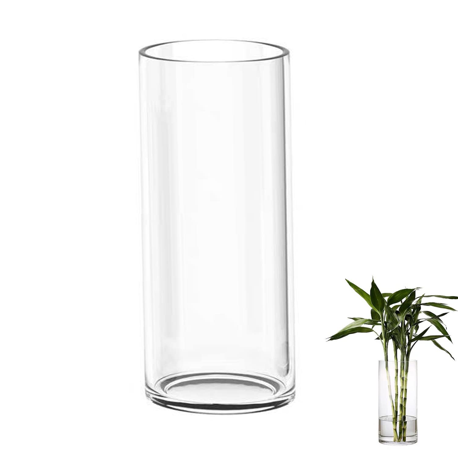 TSKDKIT Large Glass Vase for Flowers 35cm Glass Cylinder Vase Thickened Clear Vases for Living Room Modern Large Vases 35 x 12cm