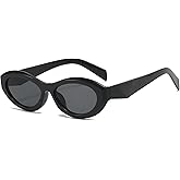 Long Keeper Retro Oval Sunglasses - Women Men Trendy Cat Eye Sunglasses Small Vintage Narrow Sun Glasses UV400 Protection