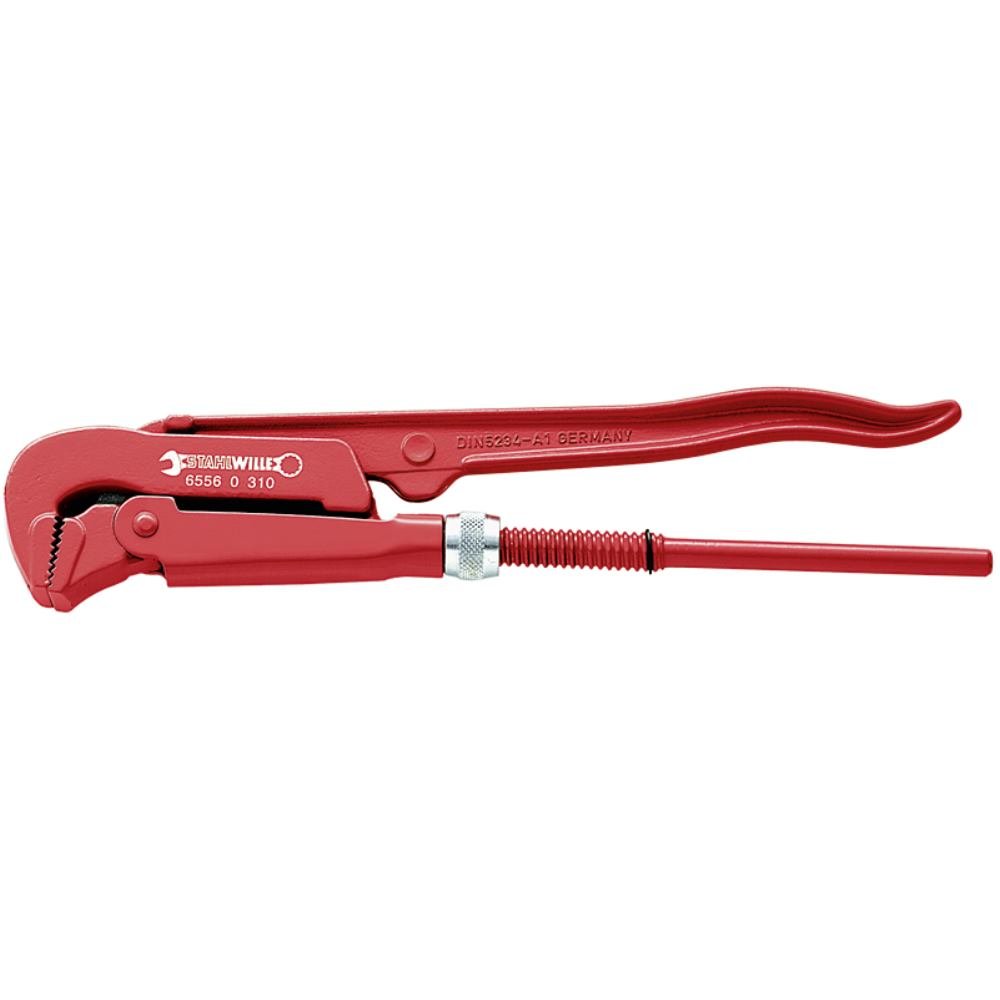 Stahlwille 65560420 6556 Swedish Pattern Wrench, Type A, 90° Bent, Red Lacquered, 1-1/2 Inch Size, 64mm Jaw Opening, 420mm Length