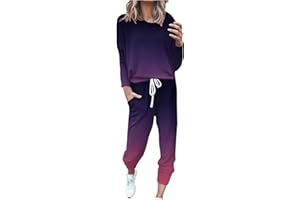 Gamivast Jogger Sets for Women 2 Piece Long Pants Crew Neck Long Sleeve Shirts Drawstring Sweatpants Pocket Lounge Sets