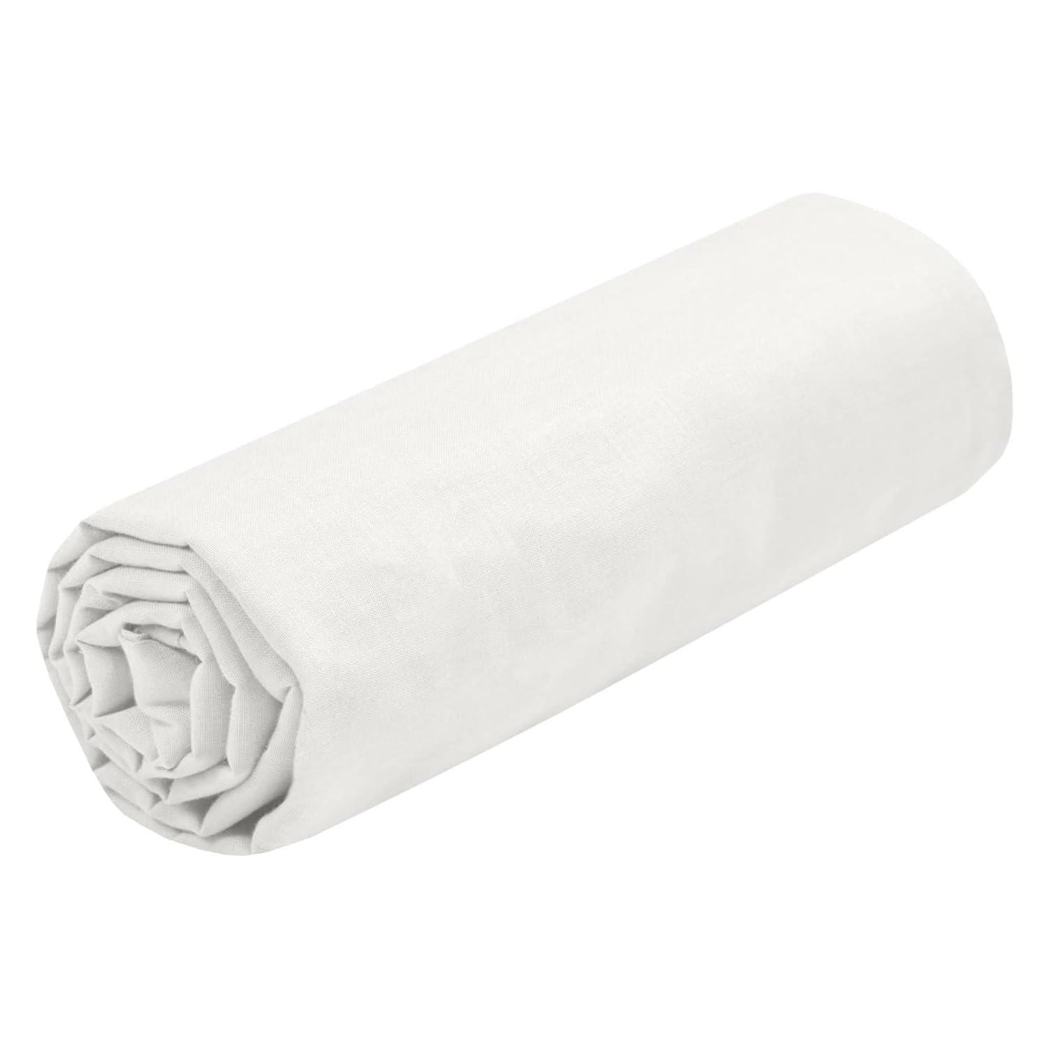STOF - Fitted Sheet - Size 160 x 200 cm - Large 30 cm - 100% Oeko-Tex Certified Cotton - Ivory Colour - Eden Model - Bed Linen for Home - Soft and Comfortable for a Cosy Nest