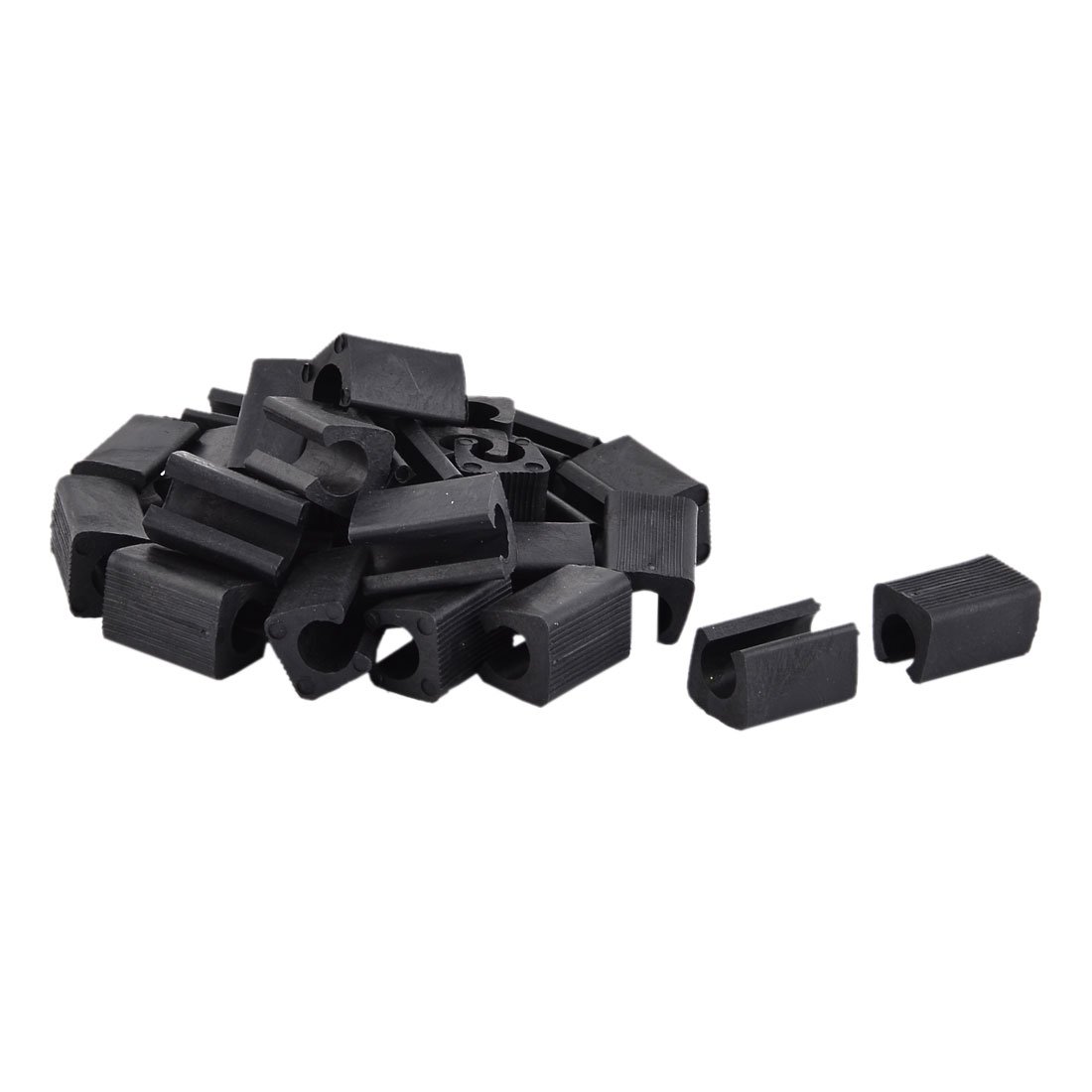 sourcing map Plastic Household Floor Protector Anti-slide Chair Foot Cap Tube Insert 30pcs Black