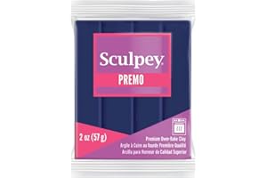 Sculpey Premo Polymer Oven-Bake Clay, Ultramarine Blue Hue, Non Toxic, 2 oz. bar, Great for jewelry making, holiday, DIY, mixed media and more. Premium clay Great for clayers and artists.