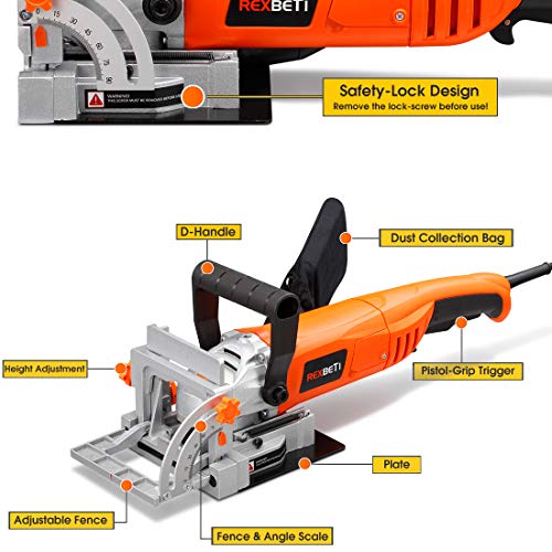 REXBETI Wood Biscuit Plate Joiner Kit, 100Piece Wood Biscuits Included