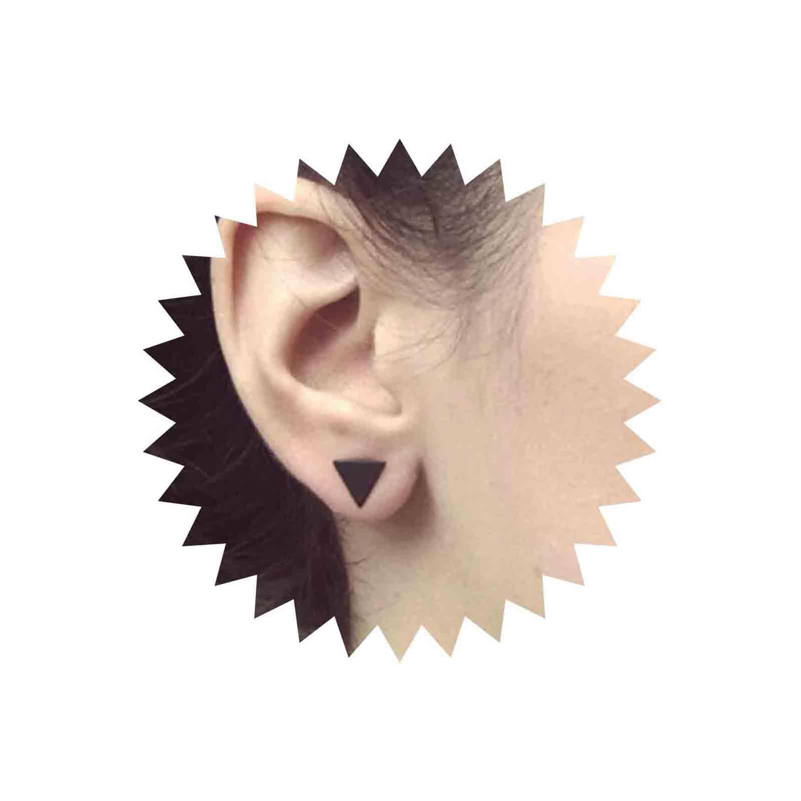 Aneneiceera Simple Black Triangle Earrings Ear Studs Fashion Black Earrings Earring Daily Party Vintage Earrings Wedding Ear Accessories Jewelry for Women and Girls