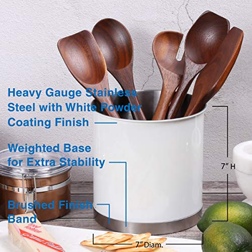 Creative Home Heavy Gauge Stainless Steel Tool Crock Utensil Flatware