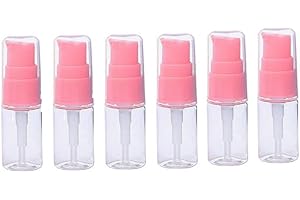 erioctry 10ML Portable Empty Refillable Bottle Cream Shampoo Lotion Treatment Pump Bottle with Cap Travel Bottles Toiletries Liquid Container for Cosmetic Make-up Pack of 6 (Transparent)