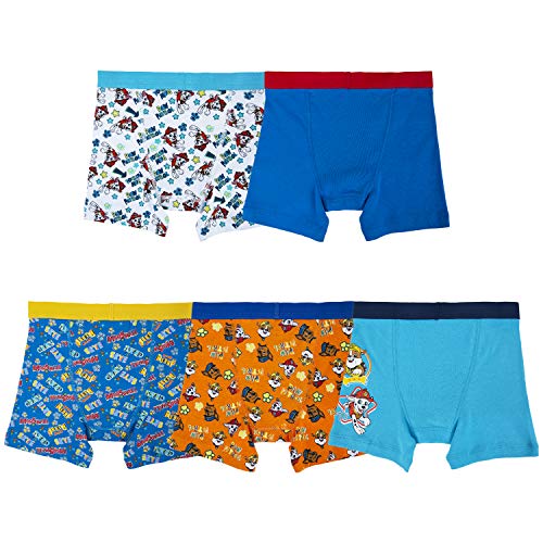 Paw Patrol Nickelodeon Toddler Boys 5 Pack Boxer Brief, Assorted Prints