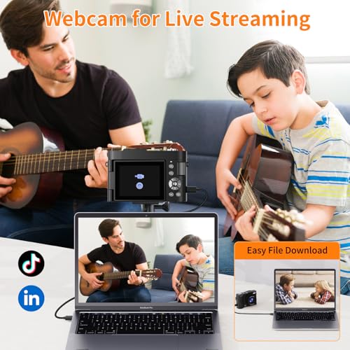 Digital Camera, 4K 50MP Photo Camera, 16X Zoom, Compact Camera with 180° Flip Screen 2.8", Autofocus Vlogging Camera with 32GB, Rechargeable Photo for Beginners, Teens